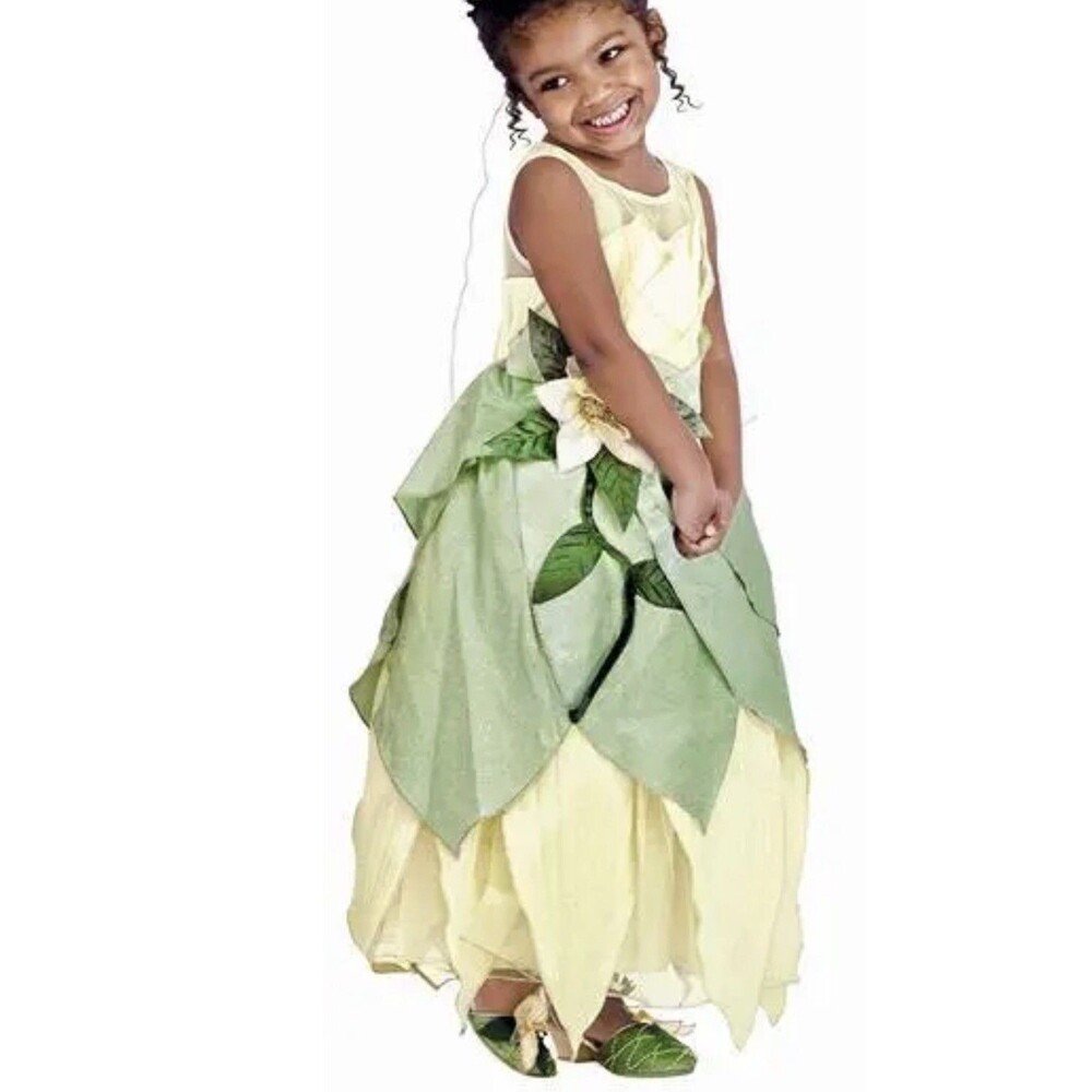 Disney Princess & the Frog Tiana Deluxe Costume Dress Size 7/8 Years Rare Style